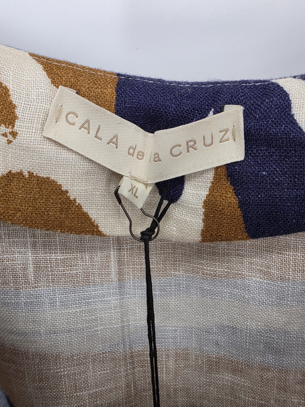 Cala de la Cruz Linen Tent Neutal Midi Dress Womens Xl Nwt - Picture 6 of 8